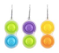 Fat Brain Toys Simpl Dimpl Clear 3 Pack - Popping Fidget Keychains, Kids & Adults