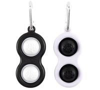 Fat Brain Toys Simpl Dimpl Keychains for Kids and Adults, Black and White, Pack of 2