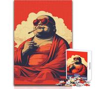 Fat Buddha Smokes A Joint Puzzles for Teenagers 1000 Pieces Problem Solving Educational Fun Wonderful Thoughtful Present Option Size 38x26cm