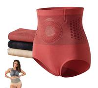 Fat Burning Pants Moringa 4-in-1 Micro-Particle Sculpting Fat-Burn Shorts, Pauraju Yoga Pants, Fat Burning Sculpting Shorts, High-Waisted Shapewear Tummy Control Short for Women Red
