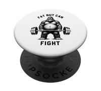 Fat But Can Fight Gorilla Strongman Strong Dad Gym Fitness PopSockets Adhesive PopGrip