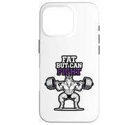 Fat But Can Fight Gym Funny Gym Workout Unicorn Bodybuilding Case for iPhone 16 Pro