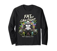 Fat But Can Fight Gym Weightlifting Powerlifter Bodybuilder Long Sleeve T-Shirt