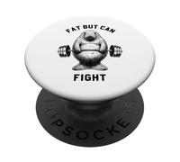 Fat But Can Fight Manatee Strongman Strong Dad Gym Fitness PopSockets Adhesive PopGrip