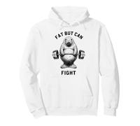Fat But Can Fight Manatee Strongman Strong Dad Gym Fitness Pullover Hoodie