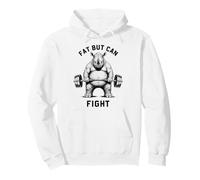 Fat But Can Fight Rhino Strongman Strong Dad Gym Fitness Pullover Hoodie