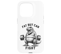 Fat But Can Fight T Rex Strongman Strong Dad Gym Fitness Case for iPhone 15 Pro