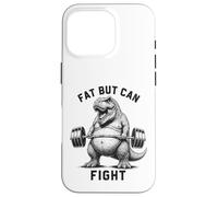 Fat But Can Fight T Rex Strongman Strong Dad Gym Fitness Case for iPhone 16 Pro