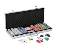 Fat Cat 11.5 Gram Texas Hold 'em Claytec Poker Chip Set with Aluminum Case, 500 Striped Dice Chips