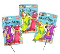 Fat Cat Appeteasers Catnip Cat Toys, 3-Pack Bundle (6 Toys Total), Assorted Styles, 3.25-3.5 Inch Mini Plush Cat Toys with Catnip