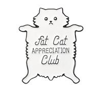 Fat Cat Appreciation Club - Fat Cat Badge - Funny Cat Pin - Fat Kitty Pin Badge - White Cat Pin Badge - Cat Lover Pin - Cat Mom Gift