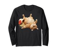 Fat Cat Ate All The Kibble Funny Chonky Meme Mom Orange Long Sleeve T-Shirt