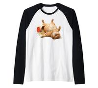 Fat Cat Ate All The Kibble Funny Chonky Meme Mom Orange Raglan Baseball Tee