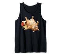 Fat Cat Ate All The Kibble Funny Chonky Meme Mom Orange Tank Top