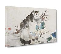 Fat Cat By Ren Yi Canvas Print | Gallery Wrapped 30mm Frame Wall Art | 20x14 inches | Ready to Hang | Asian Animals Picture | Living Room Bedroom Lounge Office