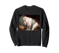 Fat Cat Crying Chonk Painting Meme Ugly Renaissance Meme Sweatshirt