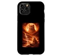 Fat Cat Howling At Moon Vintage Funny Mystic Case for iPhone 11 Pro