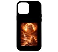 Fat Cat Howling At Moon Vintage Funny Mystic Case for iPhone 12 Pro Max