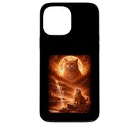 Fat Cat Howling At Moon Vintage Funny Mystic Case for iPhone 13 Pro Max