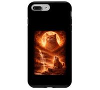 Fat Cat Howling At Moon Vintage Funny Mystic Case for iPhone 7 Plus/8 Plus