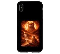 Fat Cat Howling At Moon Vintage Funny Mystic Case for iPhone XS Max