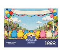 Fat Cat Marathon Wooden Jigsaw Puzzle Waterproof 1000 Piece Puzzles for Adults Gifts Fun Educational Games