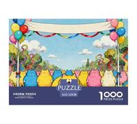 Fat Cat Marathon Wooden Jigsaw Puzzle Waterproof 1000 Piece Puzzles for Adults Impossible Educational Games