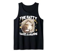Fat cat Sleep t Funny Stuff for cat Fans Tank Top