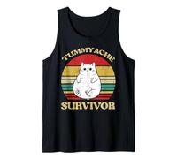 Fat Cat Tummy Ache Survivor Funny Saying Meme Men Women Kids Tank Top
