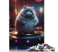 Fat Cat Turntable Dancing Puzzles for Adults & Teenagers Puzzles for Adults & Teenager Fun Puzzles Games 1000pcs (75x50cm)