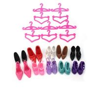 Fat-catz-copy-catz 10 or 24 Pairs Of Quality Fashion Shoes High Heels Sandals & Pink Hangers Made For 11" Girls Dolls Outfit Dress Toys (12 hangers 12 shoes)
