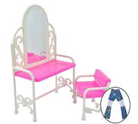 Fat-catz-copy-catz: 1x Fashion Dressing Table And Chair Set For Barbies Dolls Bedroom Furniture (Not Mattel)