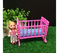 Fat-catz-copy-catz 1x Small Doll Sized Furniture Accessories Cot Bed 10cm x 9.5cm x 12cm