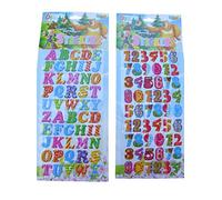 Fat-catz-copy-catz 2X Sheets (#2) Colourful Letters Numbers Alphabet Puffy 3D Style Decal re-usable Stickers for Craft Kids Scrap Books Birthday Cards