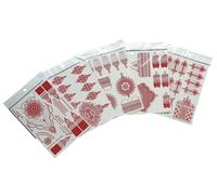 Fat-catz-copy-catz 2x Sheets Ladies Redish Brown Wedding Mehndi Henna Eid Festival Celtic Temporary Tattoos For Hands & Fingers