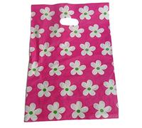 Fat-catz-copy-catz 40+ bags per pack 6 designs: Animal quality print 35cmx33cm Plastic Carrier Bags for shops, markets (Pink Flowers Carriers 35cmx33cm)