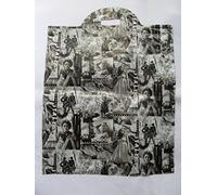 Fat-catz-copy-catz 40+ Fashion Newspaper Catwalk Magazine Black & White Print Plastic Patterned Carrier Bags for Shops, Markets