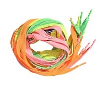 Fat-catz-copy-catz 4x Pairs Neon Bright Plain Flat 80's Disco Retro Style Unisex Shoe Boot Trainer Laces ShoeLaces: Pink, Green, Yellow & Orange