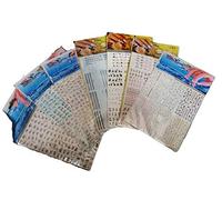 Fat-catz-copy-catz 5x mixed large sheets of nail art water transfer stickers various designs, each sheet has 12 smaller sheets= 60 designs