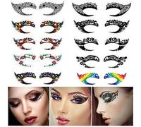 Fat-catz-copy-catz 5x Pairs of Different Colourful Adult eye shadow Fashionable Fun Temporary Eye Tattoo Makeup Butterfly, Fancy dress