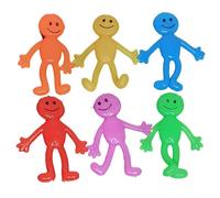 Fat-catz-copy-catz 6x Colourful Happy Emoji Face Elastic Squishy Stretchy Men Pull Sensory Toys for Party Bags Fillers Pinata