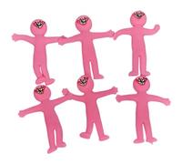 Fat-catz-copy-catz 6x Pink Happy Emoji Face Elastic Squishy Stretchy Men Pull Sensory Toys for Party Bags Fillers Pinata