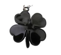 Fat-catz-copy-catz Animated Irish 4 Leaf Black Clover Shamrock Enamel Metal Keyring