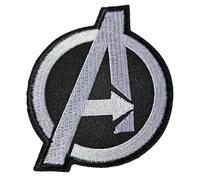 Fat-catz-copy-catz Black Avenger's Assemble Logo Super Hero Captain America Embroidered Patch Badge Iron or Sew on Patch 8cm Diameter