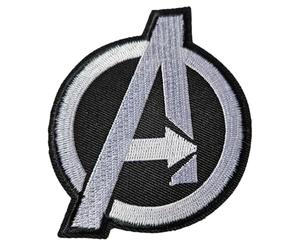 Fat-catz-copy-catz Black Avenger's Assemble Logo Super Hero Captain America Embroidered Patch Badge Iron or Sew on Patch 8cm Diameter