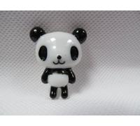 Fat-catz-copy-catz Black & white cute Zoo animal Panda bear 3D collectable badge pin