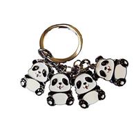 Fat-catz-copy-catz Cute Black & White Panda (4 charms) Zoo Animal solid metal keyring charm gift