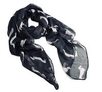 Fat-catz-copy-catz Dachshund Dogs Print Scarf - Large Size - All Seasons Scarf - Small Sausage Dog - Soft Ladies Shawl, Wrap, Sarong (black sausage dog scarf)