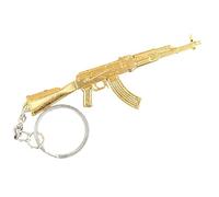Fat-catz-copy-catz Gold Collectable Mens Boys metal Model AK47 Kalashnikov Assault Rifle Gun Keyring 10cm