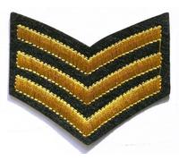 Fat-catz-copy-catz Gold Sergeant Stripes Patch Badge Fancy Dress Applique